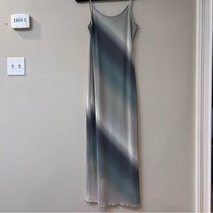 See You Monday Maxi Mesh Blue Dress